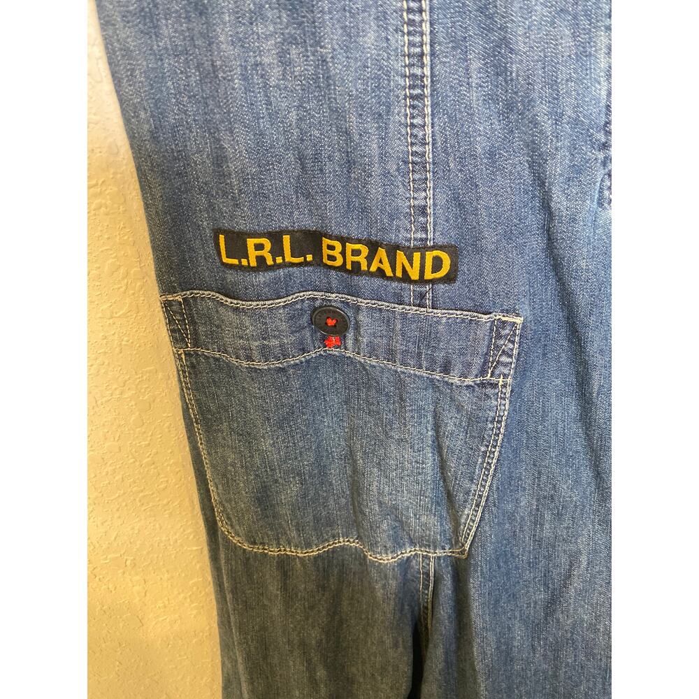 LRL Vintage Sleeveless Nautical Denim Dress Fit & Flare Lace Up Front EUC Sz 8 - Picture 4 of 14